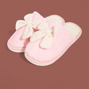 Cozy Pink Bow Women's Slippers